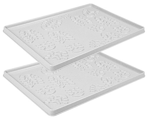Ondis24 2X Schuhablage Schuhabtropftasse Abtropfschale 35 x 49 cm für Zwei Paar Schuhe einfach zu reinigen günstig braun/hellgrau (Grau) von Ondis24