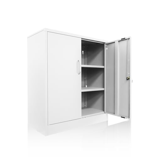 Ondis24 Aktenschrank Abschließbar Stahlschrank Stefan - Büroschrank Metallschrank Mit Justierbaren Einlegeböden, 78x39x170(H) cm, 250Kg Belastbarkeit, 50Kg Pro Einlage (Weiß, 90cm) von Ondis24