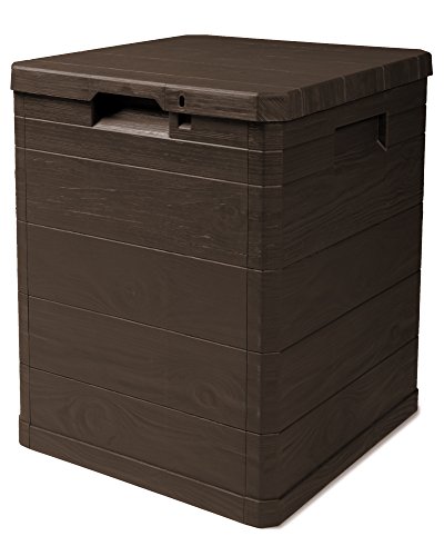 Ondis24 Aufbwahrungsbox Madera Mini Holz-Optik 90L abschließbar Truhe Kissenbox (Braun) von Ondis24