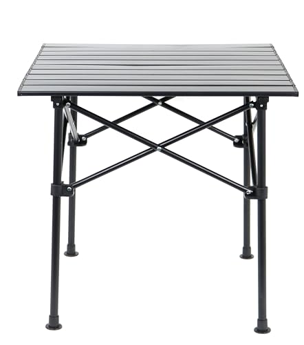 Ondis24 Campingtisch Klapptisch Gartentisch aus Aluminium faltbar, Falttisch, Picknicktisch belastbar bis 50kg (anthrazit, 57,5 x 59 x 57 cm) von Ondis24