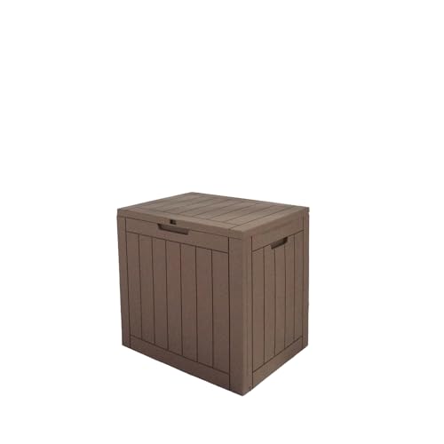 Ondis24 City Cube, Kunststoff Box - Abschließbare Poolbox, Gartenbox Wasserdicht, 110L, Taupe, 55x43x53cm Außenmaß, 75Kg Gewichts- & Sitzbelastbarkeit - Ideal für Wohnungs-, Pool- & Gartenbesitzer von Ondis24
