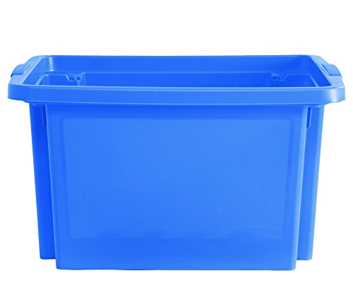 Ondis24 Dreh- und Stapelbox Aufbewahrungsbox mit Dreh-/Stapelsystem 22 Liter 42 x 35 x 23 (H) cm (Blau) von Ondis24