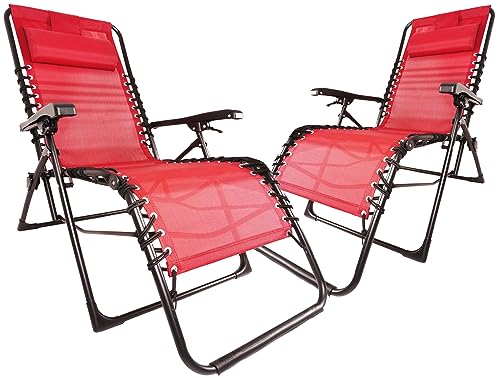 Ondis24 Gartenliege Multifunktionsliege Sonnenliege Relaxliege bis 110kg, UV- und witterungsbeständig (2, Rot, 84 x 65 x 109 (H) cm) von Ondis24