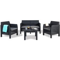 Ondis24 Gartenlounge »Madrid«, Set 4-Sitzer mit Tisch - schwarz von Ondis24