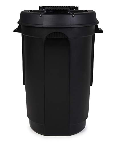 Ondis24 Gartentonne mit 2 Rädern, Mülltonne 110 Liter Volumen, Abfalltonne mit weit öffnendem Deckel, Outdoor Mülleimer (Anthrazit) von Ondis24