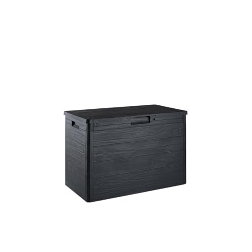 Ondis24 Kissenbox Auflagenbox Gartentruhe Terrassenbox Woody in Holzoptik anthrazit 160L von Ondis24