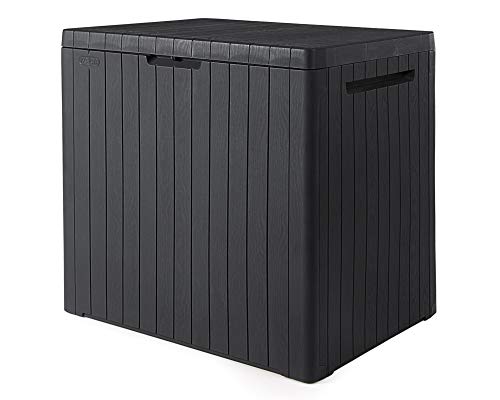 Ondis24 Kissenbox Balkonbox Poolbox City Box abschließbar mit Deckel regensicher Sitzwürfel 58 x 44 x 55 (H) cm 113 Liter Anthrazit (113 Liter, Anthrazit) von Ondis24