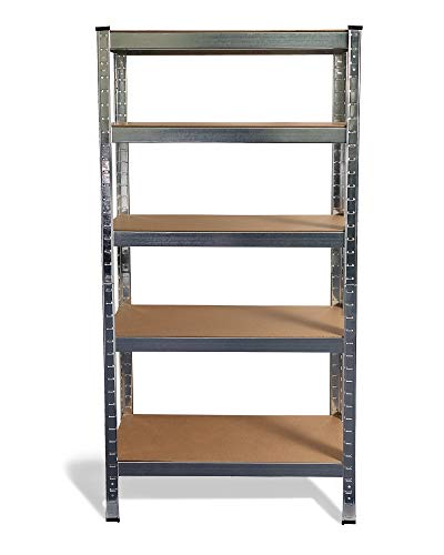 Ondis24 Metallregal Basti, Lagerregal 70 x 30 x 149 (H) cm, Kellerregal Silber, Steckregal mit 5 Einlegeböden höhenverstellbar, Werkstattregal, funktionales Schwerlastregal von Ondis24