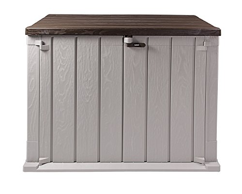 Ondis24 Mülltonnenbox Storer Basic/Basic XL Gerätebox abschließbar für 2 Mülltonnen (1330 Liter, Grau-Braun) von Ondis24
