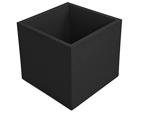 Ondis24 Pflanzkübel Vulkan Basalt 50, Blumentopf 50 x 50 cm, Garten Blumenkübel, Schiefer Optik Pflanzkübel mit Wasserspeicher, Pflanzenkasten hoch, Winterfest von Ondis24