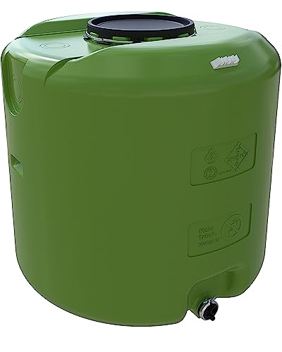 Ondis24 Regentank Bruno 1000 Liter XXL Regentonne Regenfass Regenwassertonne Grün UV-beständig von Ondis24