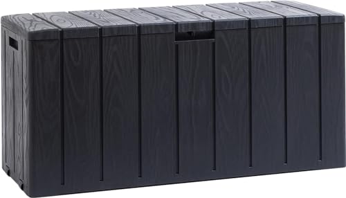 Ondis24 Sitztruhe Helsinki mit Rollen Gartenbox Kissenbox Auflagenkiste anthrazit 270 Liter von Ondis24