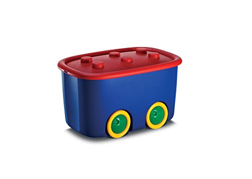Ondis24 Spielzeugaufbewahrungsbox Spielzeugkiste Aufbewahrungsbox Kinder Spielzeugbox Funny mit großen Rädern und aufliegendem Deckel, rot blau Ondis24 Spielzeugaufbewahrungsbox Spielzeugkiste Aufbewahrungsbox Kinder Spielzeugbox Funny mit großen Rädern und aufliegendem Deckel, rot blau von Ondis24