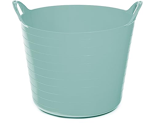 Ondis24 Tragekorb Flexi Tub 40L, Spielzeug Eimer Kinderzimmer, Wäschekorb flexibler Kunststoff, Garten Kübel, blau (Türkis) von Ondis24