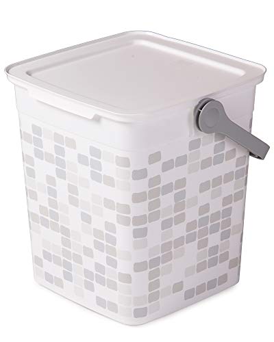 Ondis24 Waschmittelbox 9L, Waschmitteleimer leicht, Waschpulverbox tragbar, Waschmittelbehälter Henkel, Eimer mit Deckel (Mosaik) von Ondis24