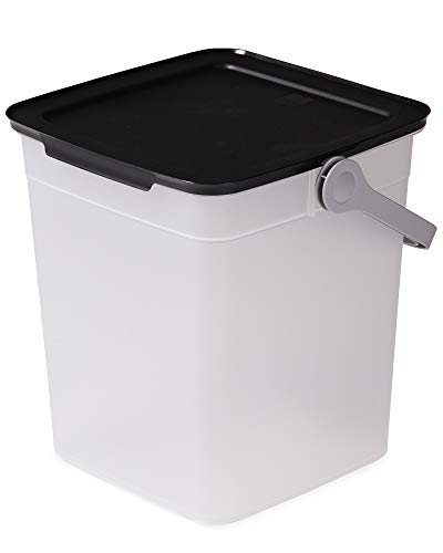 Ondis24 Waschmittelbox 9L, Waschmitteleimer leicht, Waschpulverbox tragbar, Waschmittelbehälter Henkel, Eimer mit Deckel (transparent) von Ondis24