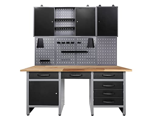 Ondis24 Werkstatteinrichtung Harry 160 cm, Werkbank, 2X Werkzeugschrank, Werkzeugwand Metall Ondis24 Werkstatteinrichtung Harry 160 cm, Werkbank, 2X Werkzeugschrank, Werkzeugwand Metall von Ondis24