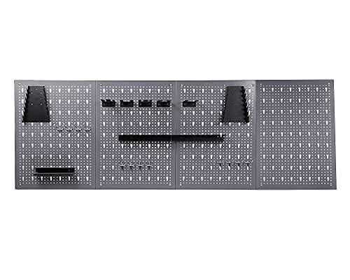 Ondis24 große Werkzeugwand Metall Lochwand mit 50 Haken, 162 x 57 cm groß, Lochwand für Werkstatt (Variante 3) von Ondis24