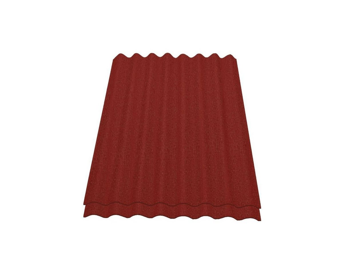Onduline Dachpappe Onduline Easyline Dachplatte Wandplatte Bitumenwellplatten Wellplatte 2x0,76m² - rot, wellig, 1.52 m² pro Paket, (2-St) von Onduline