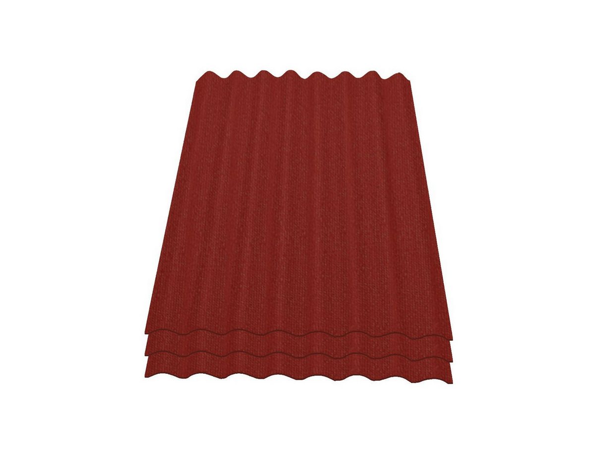 Onduline Dachpappe Onduline Easyline Dachplatte Wandplatte Bitumenwellplatten Wellplatte 3x0,76m² - rot, wellig, 2.28 m² pro Paket, (3-St) von Onduline