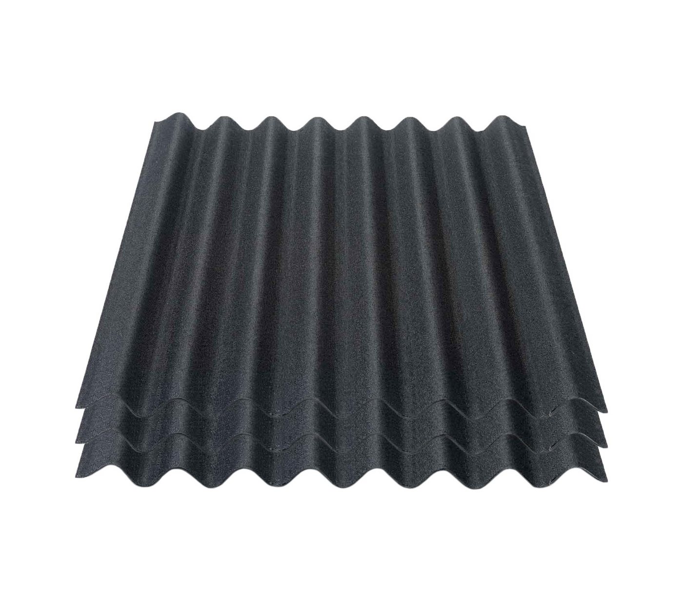 Onduline Dachpappe Onduline Easyline Dachplatte Wandplatte Bitumenwellplatten Wellplatte 3x0,76m² - schwarz, wellig, 2.28 m² pro Paket, (3-St) von Onduline