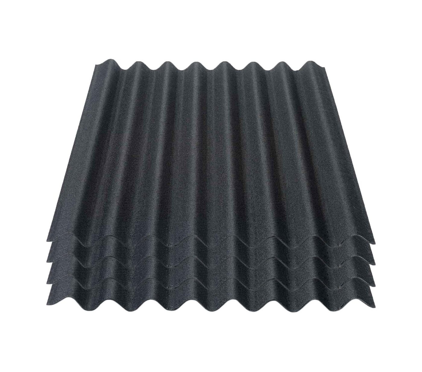 Onduline Dachpappe Onduline Easyline Dachplatte Wandplatte Bitumenwellplatten Wellplatte 4x0,76m² - schwarz, wellig, 3.04 m² pro Paket, (4-St) von Onduline
