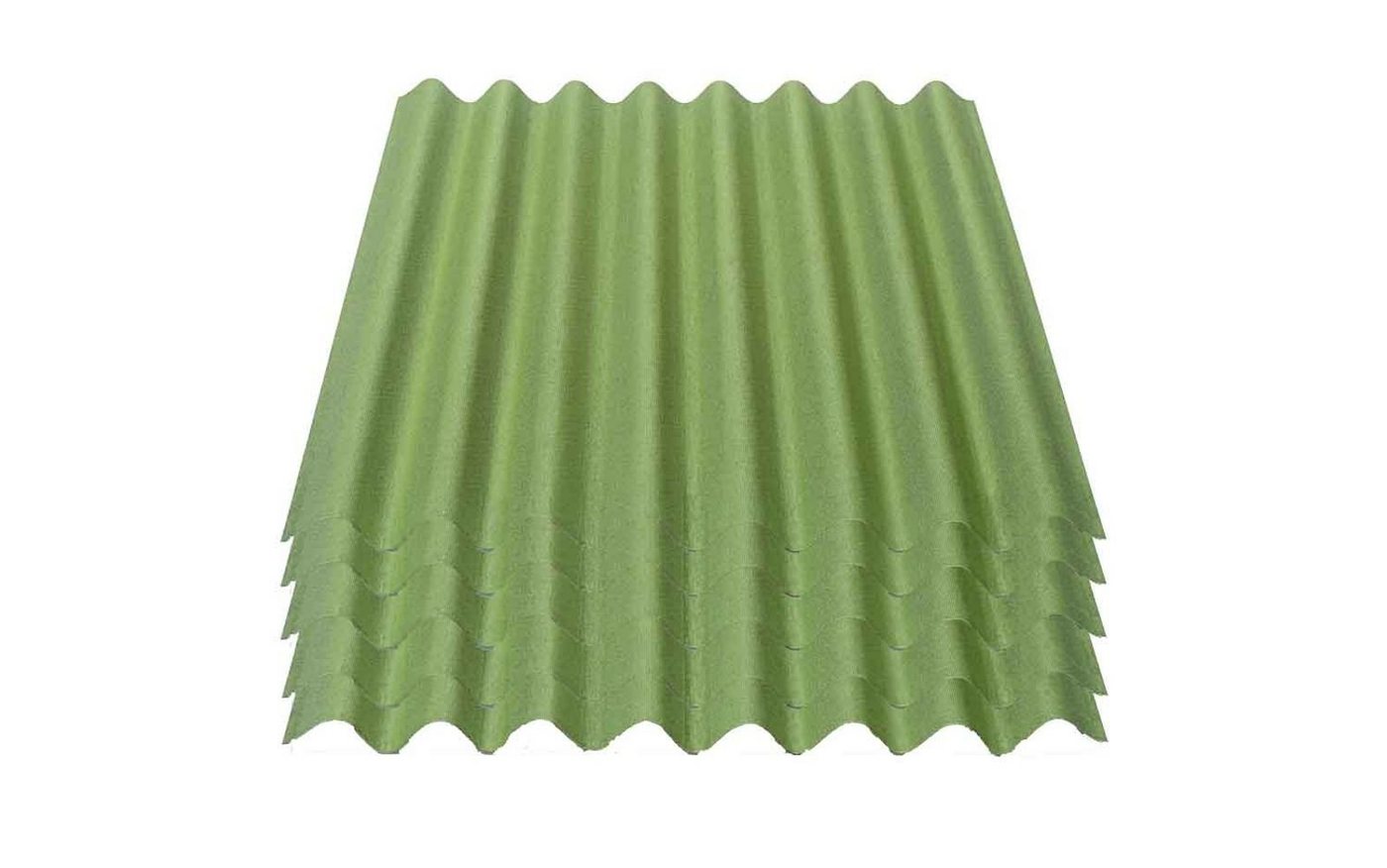 Onduline Dachpappe Onduline Easyline Dachplatte Wandplatte Bitumenwellplatten Wellplatte 5x0,76m² - grün, wellig, 3.8 m² pro Paket, (5-St) von Onduline