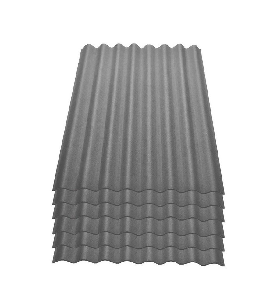 Onduline Dachpappe Onduline Easyline Dachplatte Wandplatte Bitumenwellplatten Wellplatte 6x0,76m² - grau, wellig, 4.56 m² pro Paket, (6-St) von Onduline