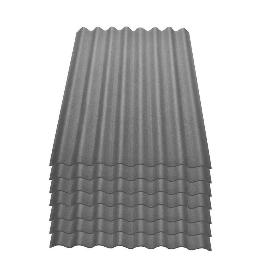 Onduline Dachpappe Onduline Easyline Dachplatte Wandplatte Bitumenwellplatten Wellplatte 7x0,76m² - grau, wellig, 5.32 m² pro Paket, (7-St) von Onduline