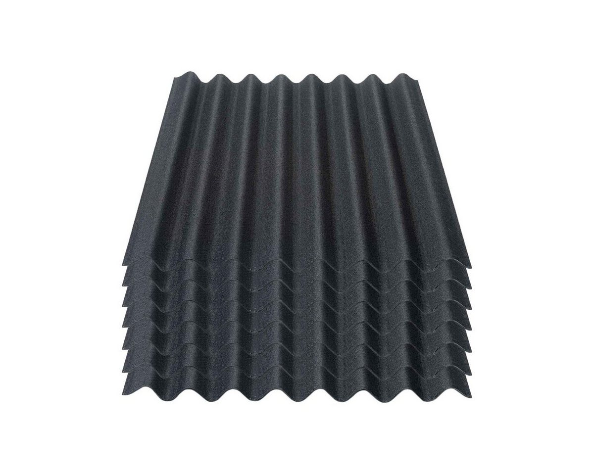 Onduline Dachpappe Onduline Easyline Dachplatte Wandplatte Bitumenwellplatten Wellplatte 7x0,76m² - schwarz, wellig, 5.32 m² pro Paket, (7-St) von Onduline