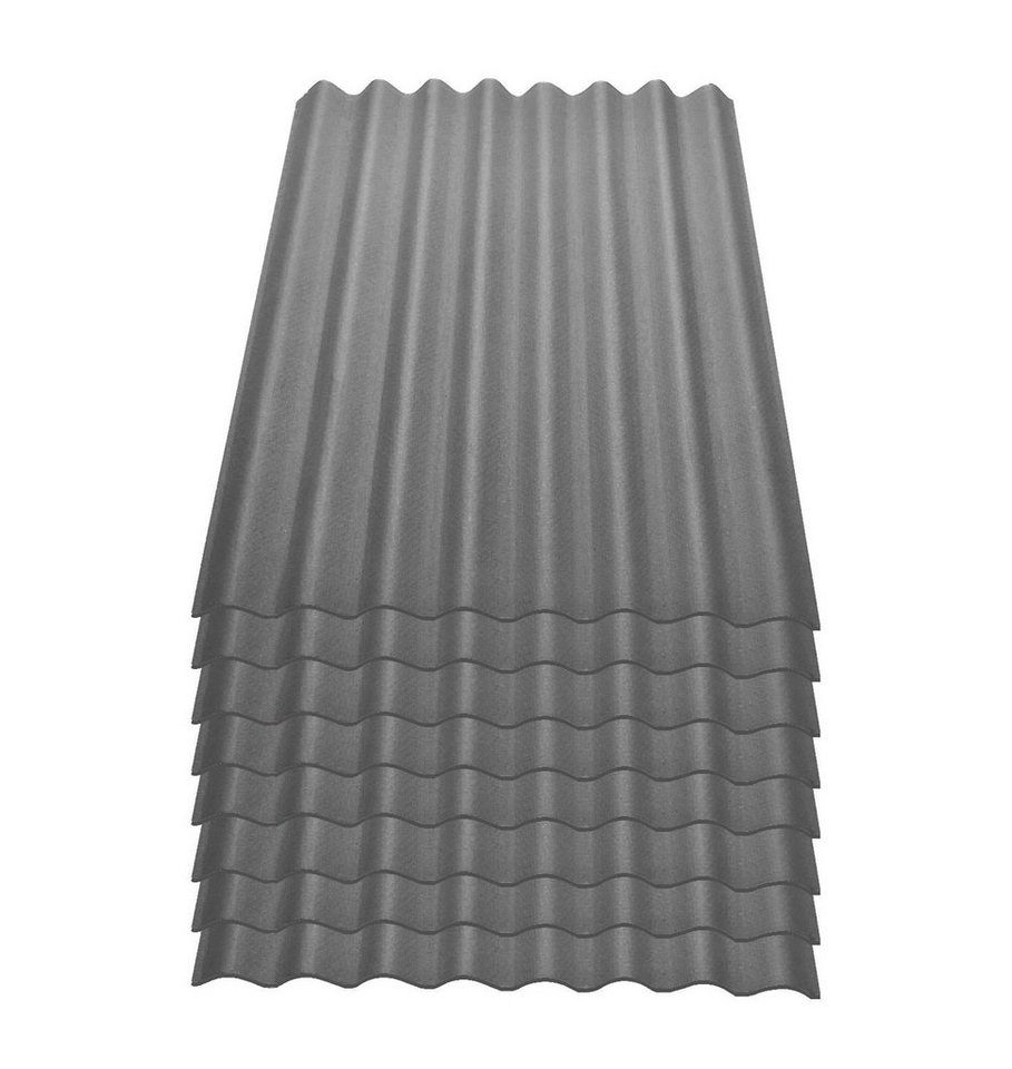 Onduline Dachpappe Onduline Easyline Dachplatte Wandplatte Bitumenwellplatten Wellplatte 8x0,76m² - grau, wellig, 6.08 m² pro Paket, (8-St) von Onduline