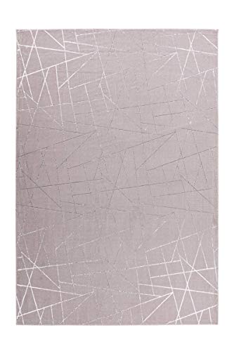 Hochflor Teppich Taupe Silber Schlafzimmer Weich Flauschig Unifarbend 80x150cm von One Couture
