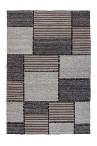 One Couture Patchwork Teppich Design Modern Kasten Muster Wohnzimmer Teppiche Beige Crème/Natur, MD2-339 von One Couture