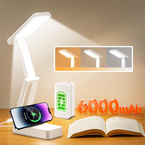6000mAh Akku Tischlampe Kabellos, 3 Farben+Dimmbar Schreibtischlampe Kinder, Faltbar+Tragbar Led Tischlampe Akku Lampe, Nachttischlampe Touch Lampe mit Timer, Leselampe Kinder, Campinglampe Aufladbar 6000mAh Akku Tischlampe Kabellos, 3 Farben+Dimmbar Schreibtischlampe Kinder, Faltbar+Tragbar Led Tischlampe Akku Lampe, Nachttischlampe Touch Lampe mit Timer, Leselampe Kinder, Campinglampe Aufladbar von One Fire