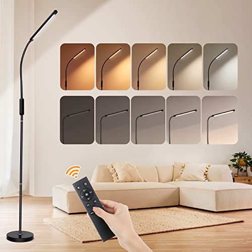 Stehlampe Wohnzimmer Stehlampe Dimmbar,25 Modi LED Stehlampe Wohnzimmer Dimmbar,1000 Lumen Leselampe Stehlampe LED Stehlampe Schwarz,Fernbedienung/Timer Floor Lamp,Stehleuchte Wohnzimmer Standleuchte von One Fire