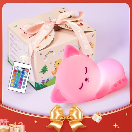 【Geschenkverpackung】Nachtlicht Kinder Nachtlicht Baby Kawaii Deko, 16 Farben Nachtlicht Baby Stilllicht Dimmbar, USB Wiederaufladbar Babyzimmer Nachtlicht Baby Nachtlicht Kinder, Baby Geschenk von One Fire