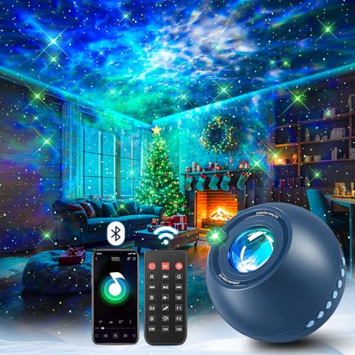 One Fire Sternenhimmel Projektor Kinder, 15 Farben Einschlafmusik White Noise Machine Baby Nachtlicht Kinder, Bluetooth Fernsteuerung Kinderzimmer Gaming Deko, Coole Sachen Teenager MäDchen Geschenke von One Fire