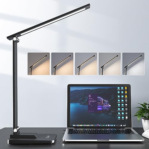 LED Tischlampe Schreibtischlampe LED, 15-Modi Tageslichtlampe Schreibtisch Lampe Desk Lamp, 1000LM Table Lamp LED Tischlampe Dimmbar, LED Schreibtischlampe LED Lampe Tisch Tischlampen LED Tischleuchte von One Fire