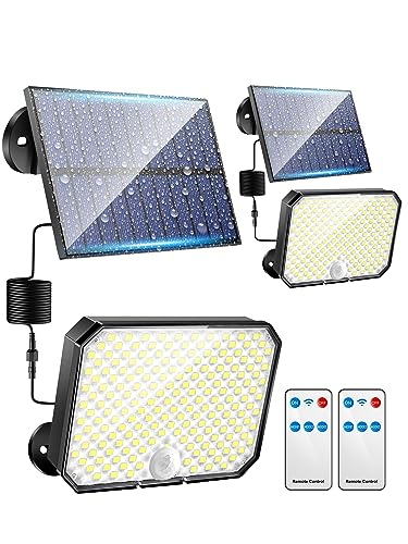 Solarlampen für Außen, 190 LED Solarlampen für Außen mit Bewegungsmelder, 3 Modi solar led Strahler mit Bewegungsmelder Außen, IP65 Wasserdicht Solar Aussenleuchte mit Bewegungsmelder-2 Stücke von One Fire