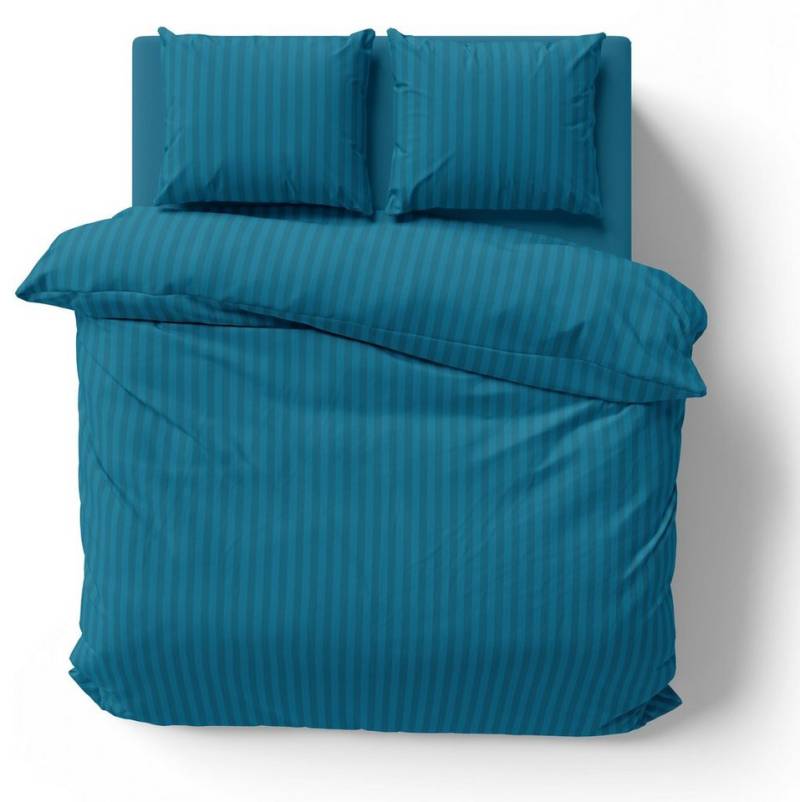 One Home Bettwäsche Damast, Mikrofaser, gestreift und elegant, 3 teilig Doppelbett von One Home