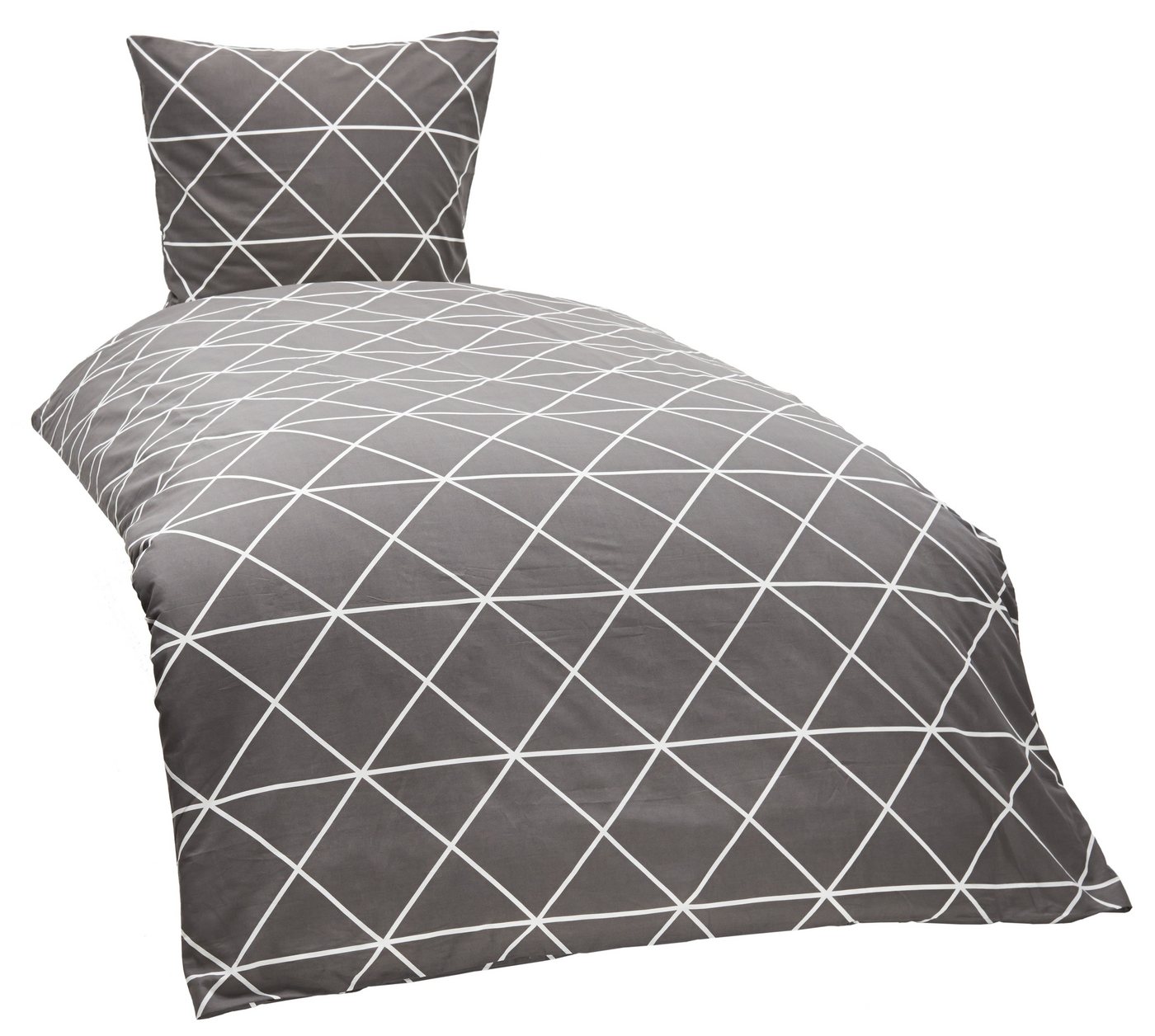 One Home Bettwäsche Triangle, Renforce, 4 teilig, mit Reißverschluss, modern von One Home