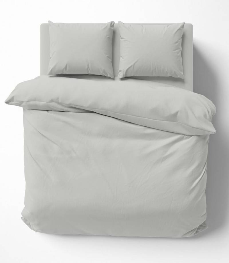 One Home Bettwäsche Unifarben Einfarbig, Renforcé, 3 teilig, Baumwolle mit Reißverschluss, Doppelbett von One Home