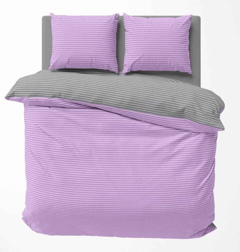 One Home Bettwäsche Wende Streifen, Renforcé, 3 teilig, gestreift und modern, Baumwolle Doppelbett von One Home