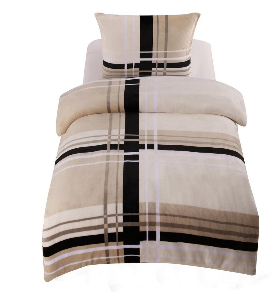 One Home Bettwäsche Winter Cashmere Touch Adzo, Fleece, 2 teilig, gestreift grafisch, flauschig warmes Teddy Plüsch Übergröße One Home Bettwäsche Winter Cashmere Touch Adzo, Fleece, 2 teilig, gestreift grafisch, flauschig warmes Teddy Plüsch Übergröße von One Home