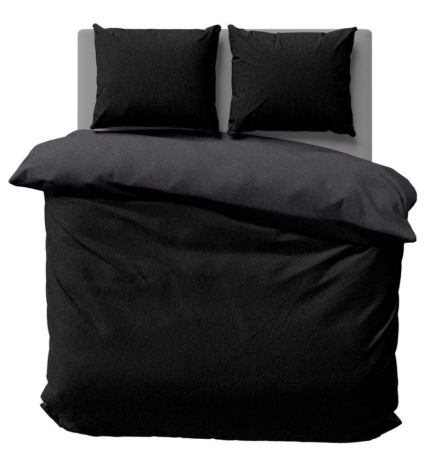 One Home Bettwäsche Doubleface Unifarben, Fleece, 3 teilig, Wende modern, kuschelig flauschig warm weich Winter Doppelbett von One Home