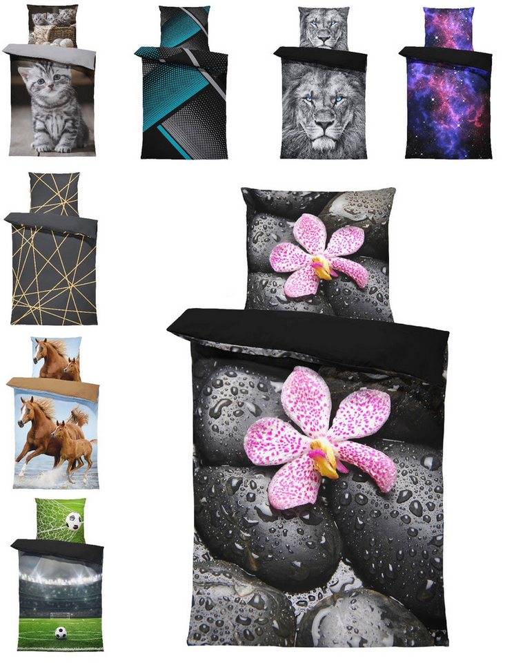 One Home Bettwäsche Fotodruck, Mikrofaser, 4 teilig, Steine Orchideen Zen Relax, Knitterfrei Weich für Sommer und Winter One Home Bettwäsche Fotodruck, Mikrofaser, 4 teilig, Steine Orchideen Zen Relax, Knitterfrei Weich für Sommer und Winter von One Home