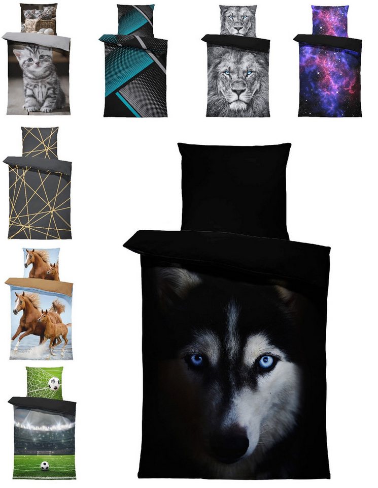 One Home Bettwäsche Fotodruck, Mikrofaser, 4 teilig, Wolf Tiere Wölfe, Knitterfrei Weich für Sommer und Winter One Home Bettwäsche Fotodruck, Mikrofaser, 4 teilig, Wolf Tiere Wölfe, Knitterfrei Weich für Sommer und Winter von One Home