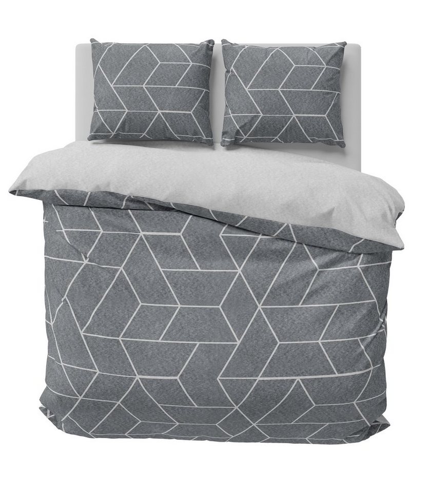 One Home Bettwäsche Jack, Fleece, 3 teilig, grafisch geometrisch, kuschelig flauschig warme Winter Doppelbett von One Home