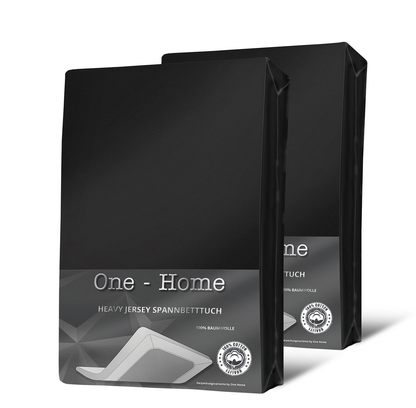 One Home Spannbettlaken Heavy, Jersey, Gummizug: rundum, (2 Stück), Double Pack für Topper, erhöhtes Flächengewicht von One Home
