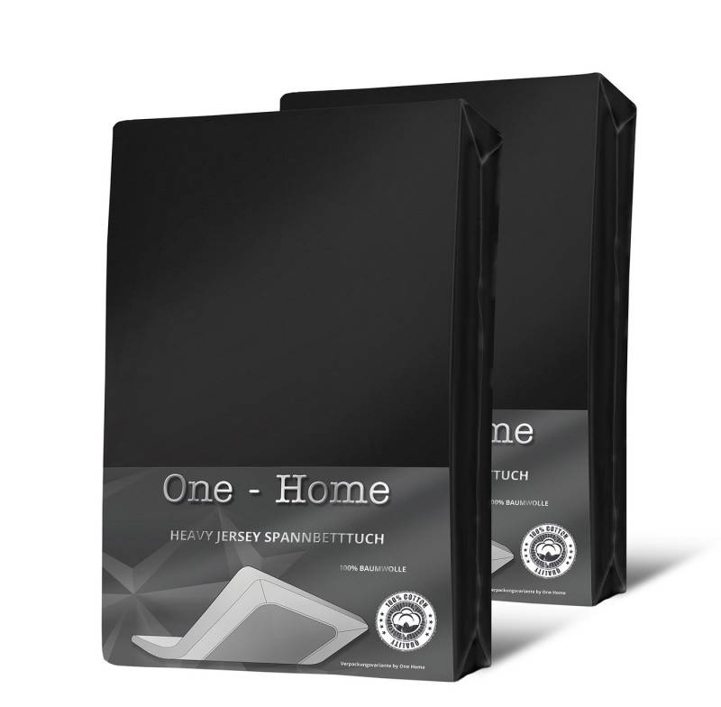 One Home Spannbettlaken Heavy, Jersey, Gummizug: rundum, (2 Stück), Double Pack für Topper, erhöhtes Flächengewicht von One Home